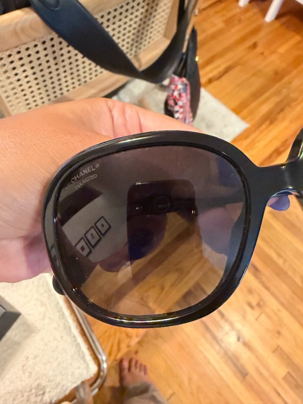 Chanel Black Oval Sunglasses - Picture 2 of 12